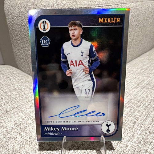 Topps Merlin UEFA Club Competitions Auto Mikey Moore Tottenham #AU-MOO RC