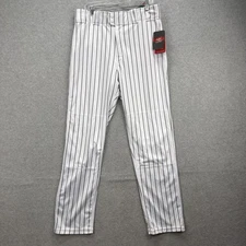 Rawlings Baseball Pants Mens Large 34” White Blue Pinstripe Semi-Relaxed NEW