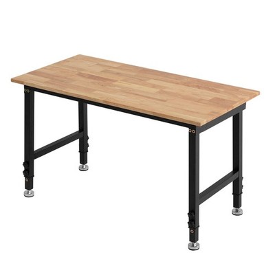 VEVOR 48 x 24 in Adjustable Workbench 1500 lbs Load Oak Wood Top Workbench