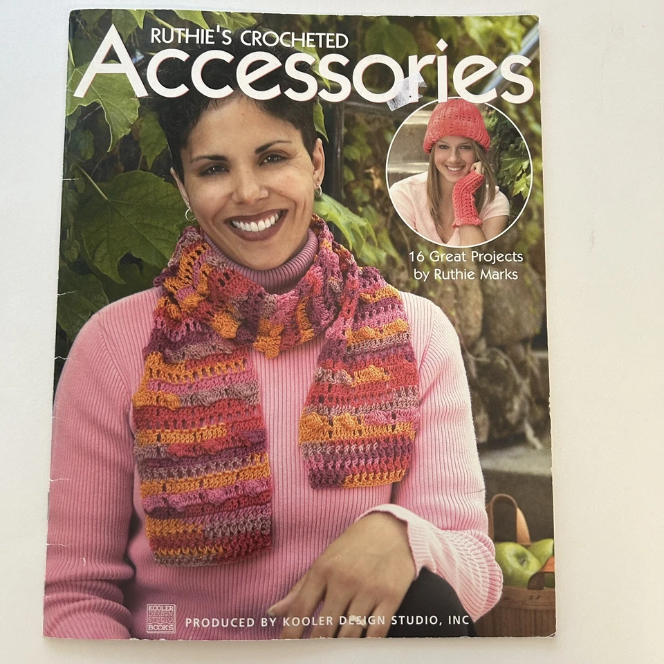 RUTHIE'S CROCHETED ACCESSORIES Crochet Pattern Booklet Winter Scarf Beanie Hat - Image 2 of 4