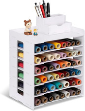 Vinyl Roll Holder, 6 Tier Countertop Cabinet Vinyl Roll Storage Organizer, Holds