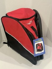 Transpack Ski / Snowboard Boot Ice Skate and Gear Bag Backpack - Black / Red NWT