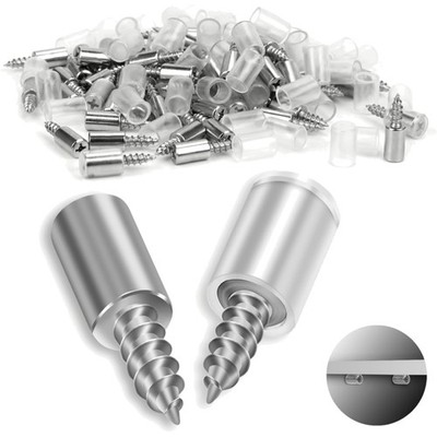 Pack of 60 Shelf Brackets, Diameter 7.5 mm, Floor Support Self-Tapping Screw ...