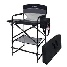 Tall Folding Director Chair 30.7" Seat Height Foldable Bar Stool for Makeup A...