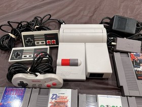 Nintendo NES-101 Top Loader Console Bundle Tested Working W/ 16 Games