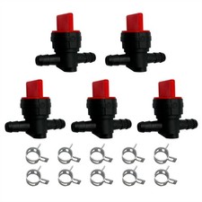 1/4 Inline Fuel Cut Off Valve Shut Off Valve Straight Gas Valve with Clamps 5...