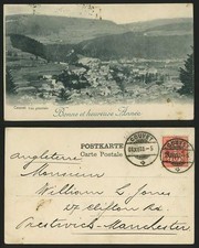 Swiss 1903 Old UB Postcard COUVET General View Panorama