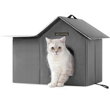 Outdoor Cat House, Feral Cat House Insulated with Mat and Clip, Weatherproof ...