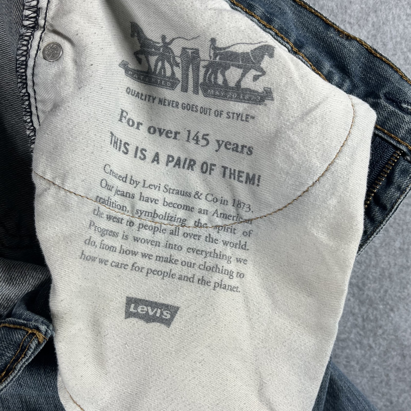 Levi's Men's 36x30 Blue Denim Button Fly Straight Leg Jeans Medium Wash thumbnail 3