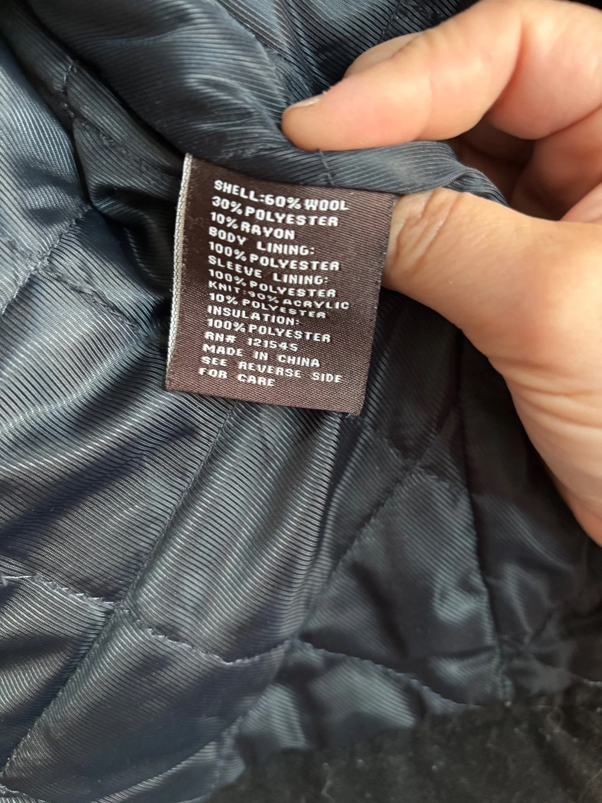 Michael Kors Men's Wool Blend Jacket XL Black Zip Front - product detail image 2