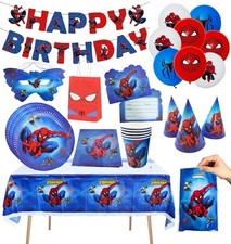 Spiderman birthday decorations tablecloth plate napkins Spiderman party Supplies