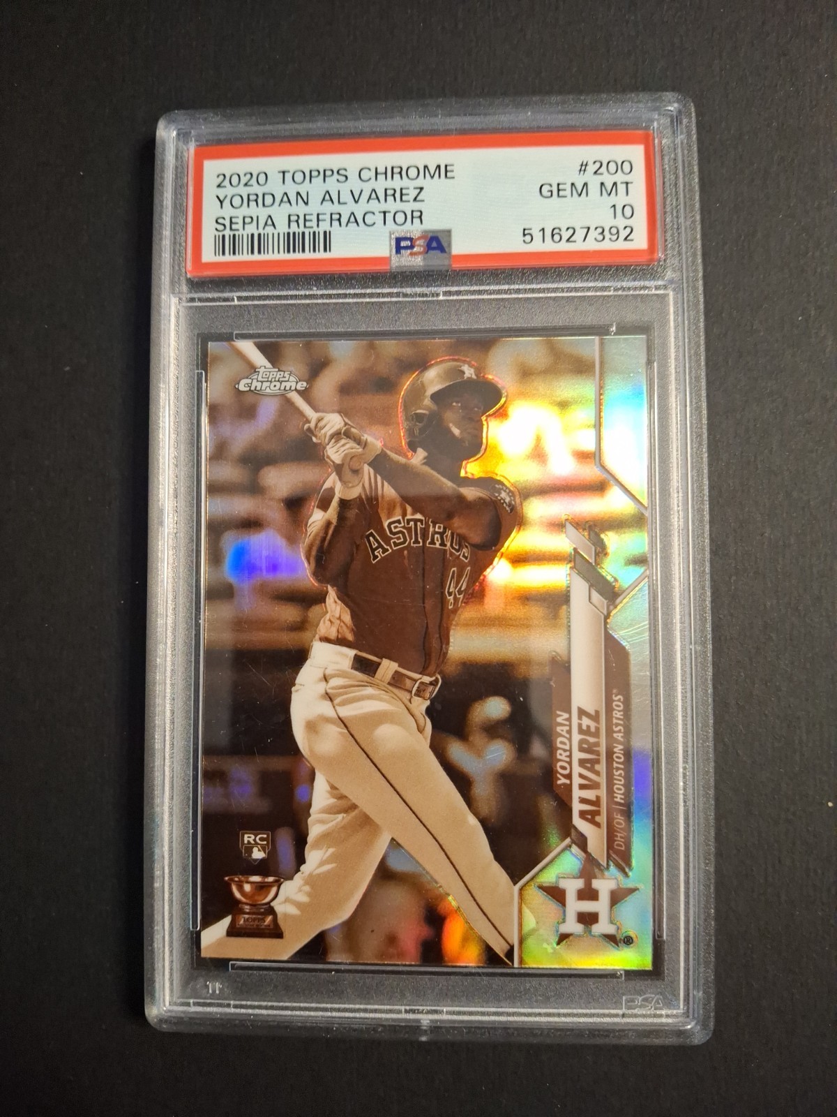 2020 Topps Chrome - Yordan Alvarez - SEPIA REFRACTOR - RC - ASTROS- PSA 10
