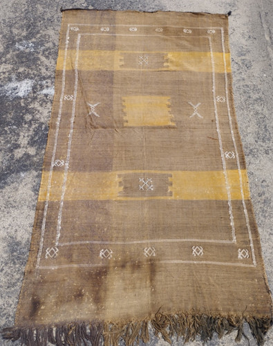 Vintage Traditional Oriental Turkish Multicolor Wool Kilim Rug Carpet 158x84 cm