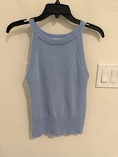 Veronica Beard Myrick Cashmere Tank size S Light Blue