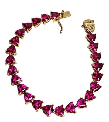 Suzanne Somers tennis Bracelet 925 UTC Trillion cut Lab Sapphire 7.5''