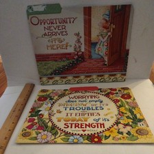 2 Vintage MARY ENGELBREIT Letter File Folders...