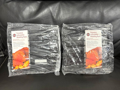 Norpro 7 Position Adjustable Non Stick V Shaped 7x11 Inch Roasting Rack (PACK 2)
