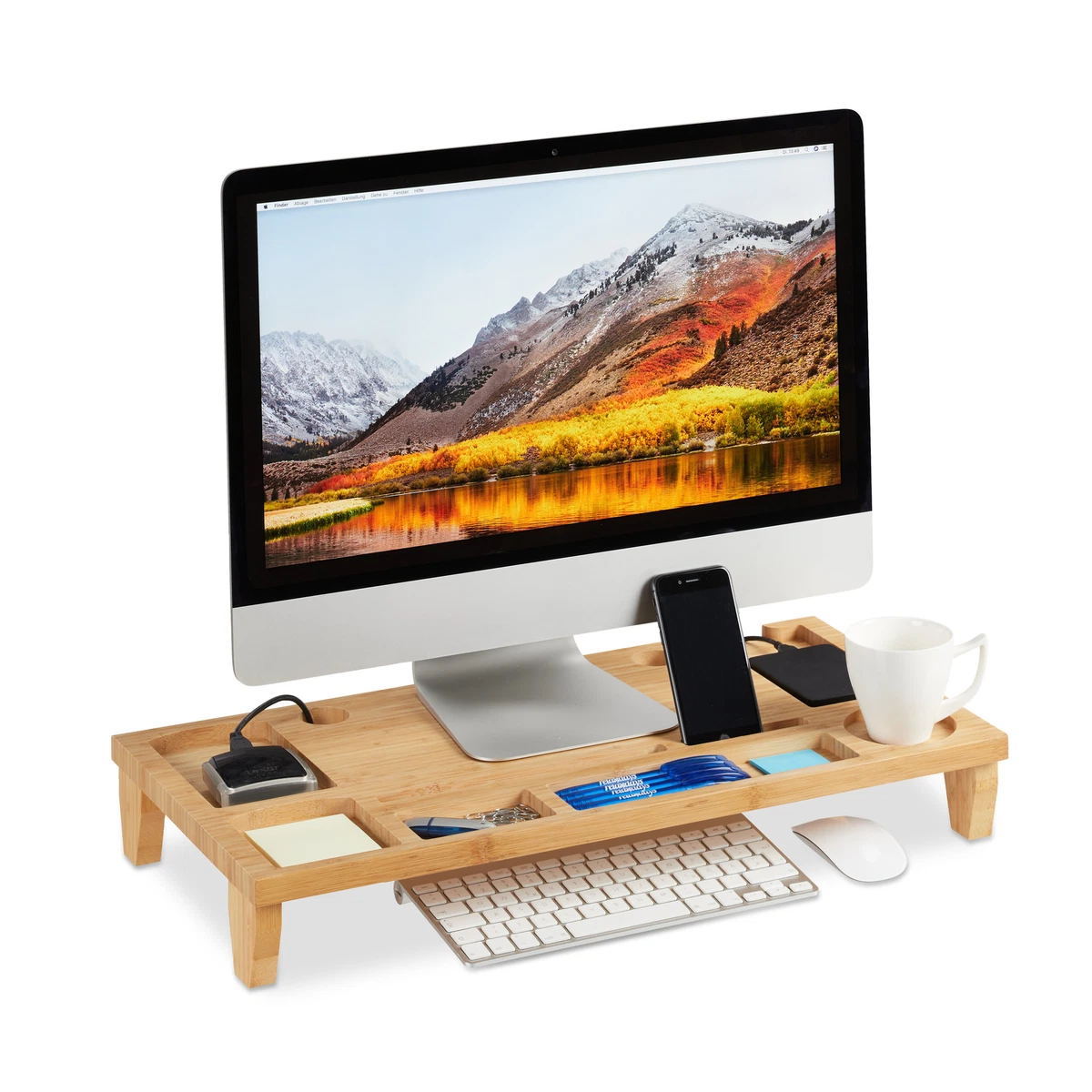 Bamboo computer monitor stand online