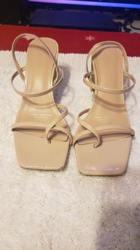 DIVIDED H &M BEIGE SLINGBACK OPEN TOE HEELS SZ 8.5 EUR 40 GORGEOUS FREE SHIP! - Picture 2 of 11