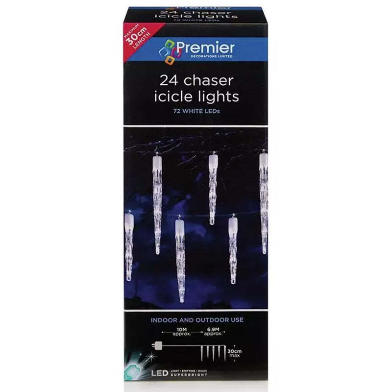 Premier Multi Colour Led Chasing Big Icicle Lights-White, 24, Jns_405168 - Image 2