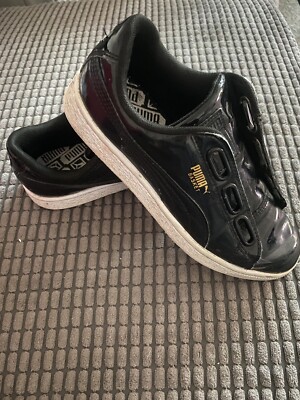 puma patent trainers black