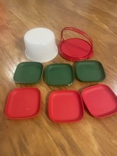 Tupperware Kids Pretend Play Plates Cake Red Green