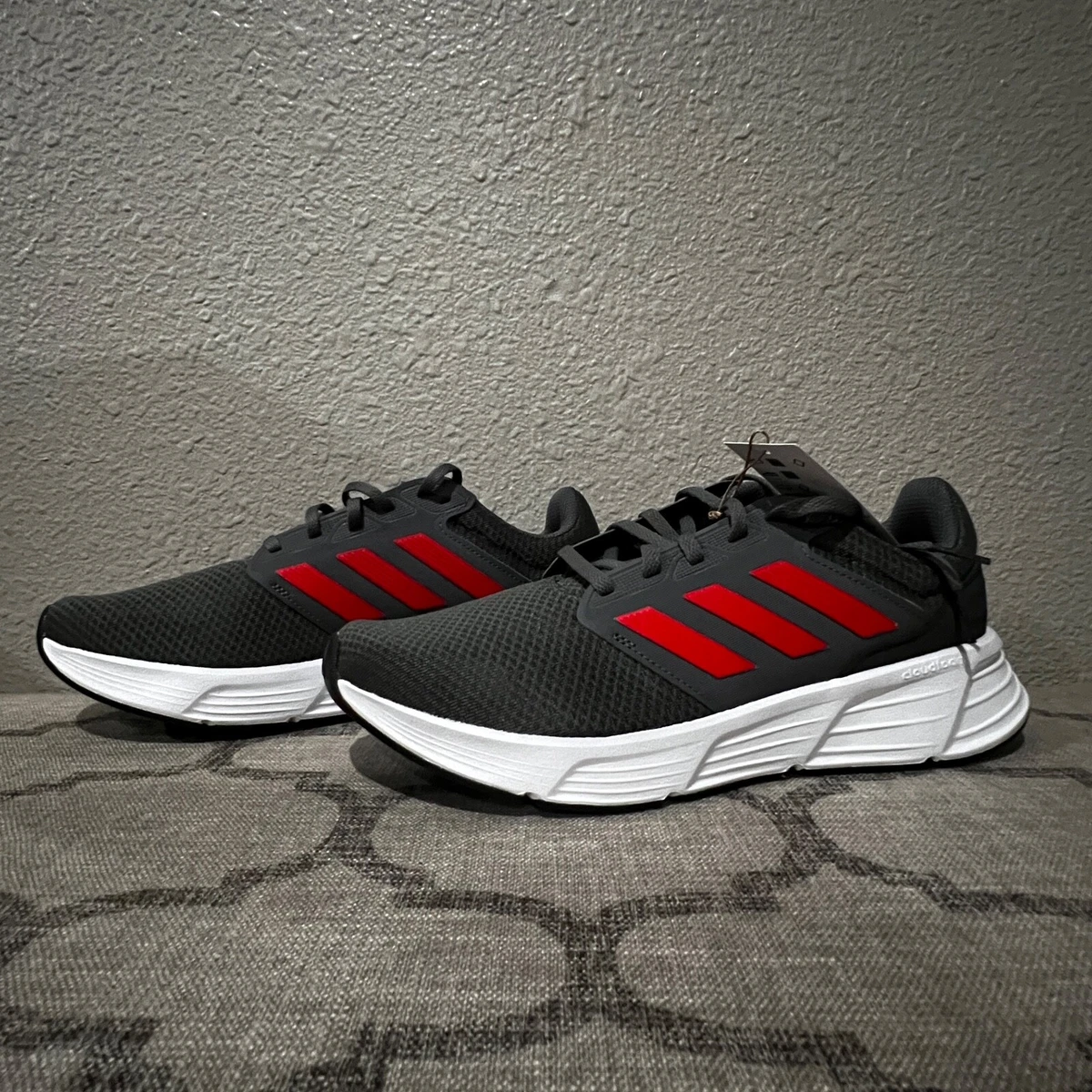 Mens Galaxy 6 Adidas Grey Red Orange Running Shoes New