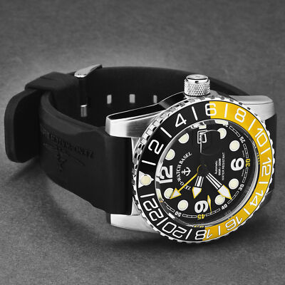Zeno Men's Airplane Diver GMT Black Dial Black Strap Automatic