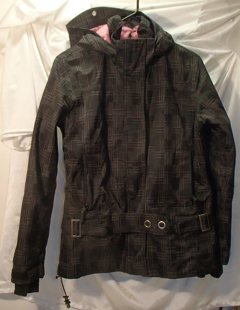 Powder Room Microlite Womens Black Hooded Ski Snowboard Jacket Size Small