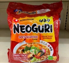 [8 pack x 4.2oz] Nongshim Neoguri Korean Noodle Soup Spicy Seafood Ramyun Ramen