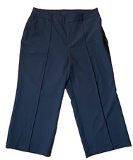 Ava Viv Pants Women's 22 Jet Black Trouser High-Rise Wide Leg Inseam 30 Zip T8