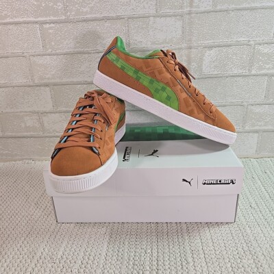 Minecraft X Puma Suede Grass Block Shoes Men's Size 9 386290 01 Sneakers NM