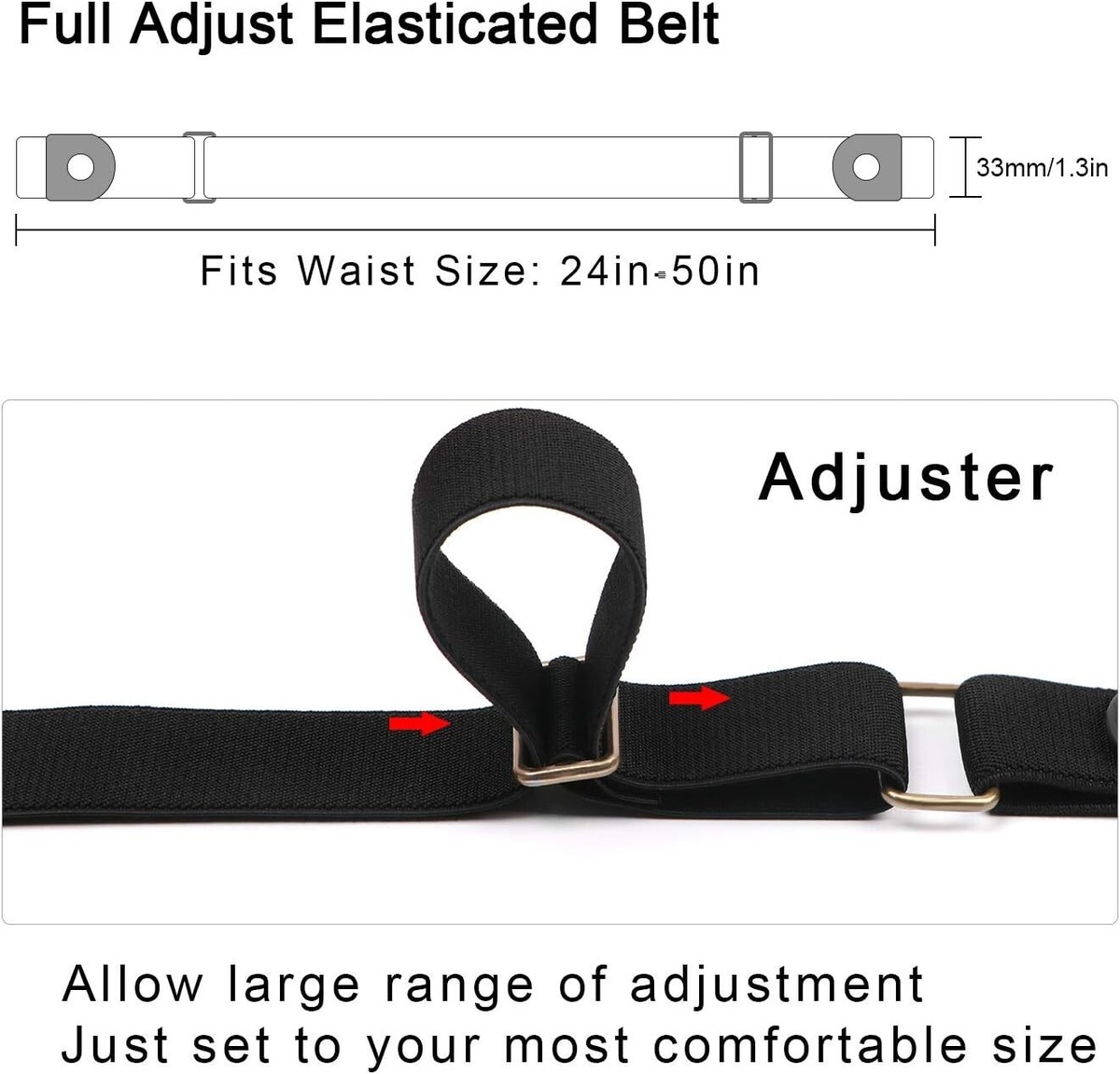 No Buckle Invisible Elastic Stretch Belt Fits Waist 24-50 Inches XIATIAN No Buckle Invisible Elastic Stretch Belt for Men  main image 4