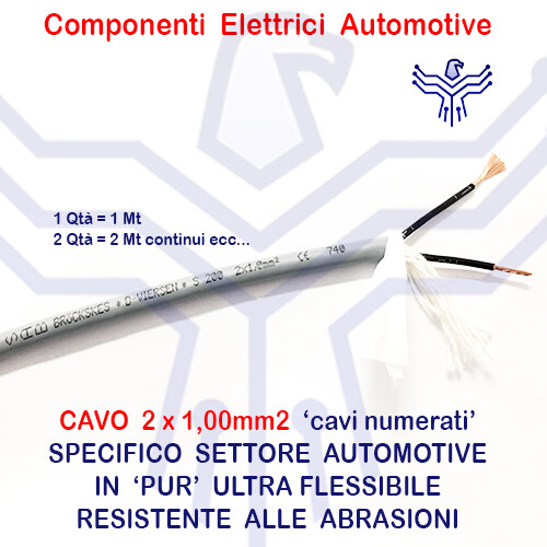 Cavo Piatto Auto AUPROTEC FLRYY 2x1,0 Mm² – 1 Metro – Per Rimorchi, Veicoli, Illuminazione E Accessori Elettrici