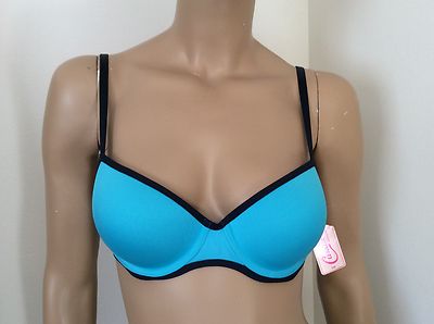 Candie's Bra Microfiber Demi Push-Up Scuba Blue Navy ZZ61B100 Sz.34B,36B