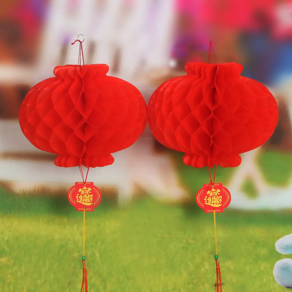 20X Lantern Tassel Hanging New Year Red Paper Lanterns Chinese Hang Party  Decor