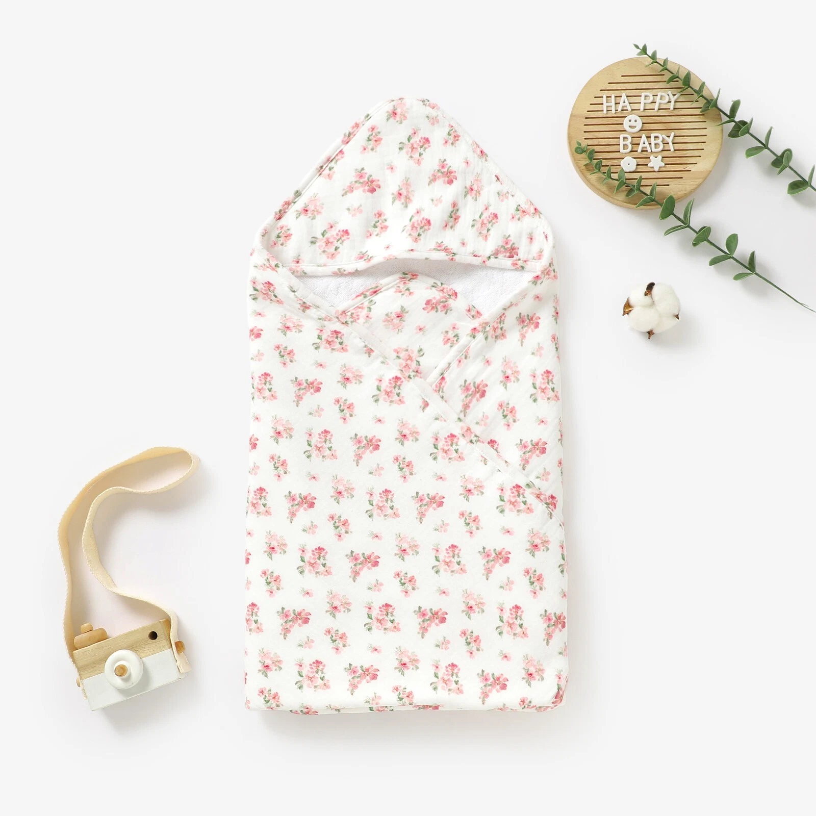 Rose Blossom Pink Floral Organic Cotton Muslin Hooded Baby Towel Shower Gift
Opens in a new window o