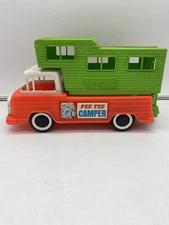Rare Vintage PEE TEE CAMPER Toy Truck GreenOrange Native American Indian plastic