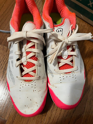 Under Armour CoreSpeed WomenFootball Cleats Size US 8.5 White Orange 1264196-164