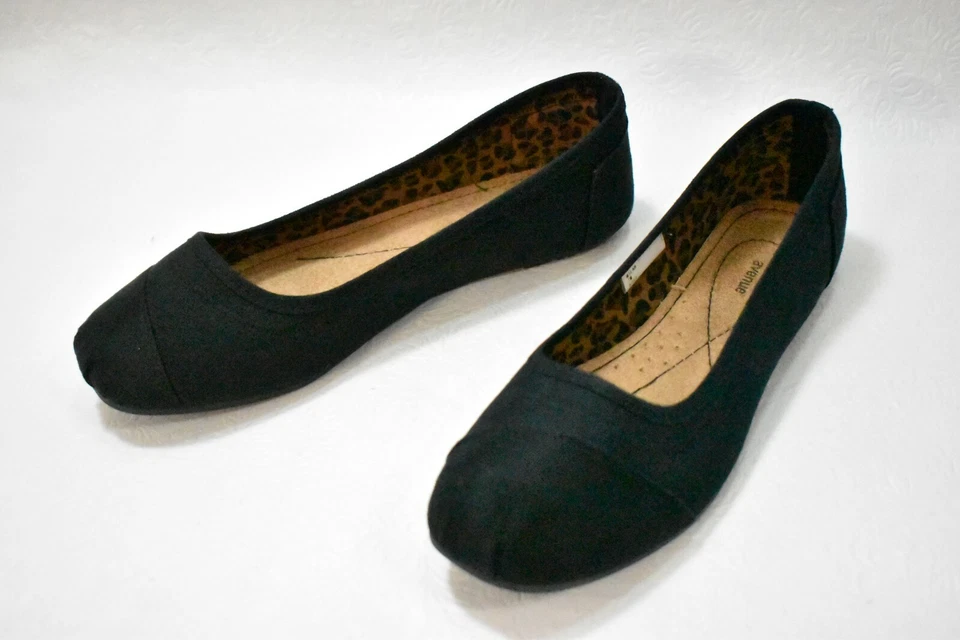 Zapatos Avenue Mocasines Negros Planos Talla 7 Anchos Para Mujer Nuevos Foto 2 de 4