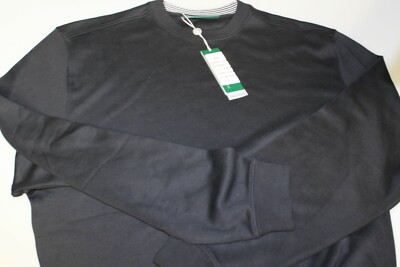Bobby Jones Baumwolle Rundhalsausschnitt Golf Langarm Sweatshirt schwarz 2XL /XXXXL