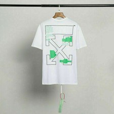 OFF WHITE OW Couple Arrow Print Casual T-Shirt Casual Loose Tee Top Unisex New
