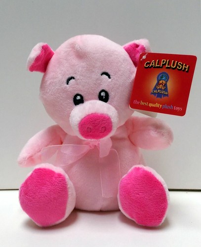 CP Cute Farm Stuffed Animal Pig Piggy Plush Doll Toy with Pink Ribbon Bow - 第 1/2 張圖片
