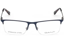 GANT GA3243 091 Blue Metal Half-Rimless Optical Eyeglasses Frame 53-18-140 RX 