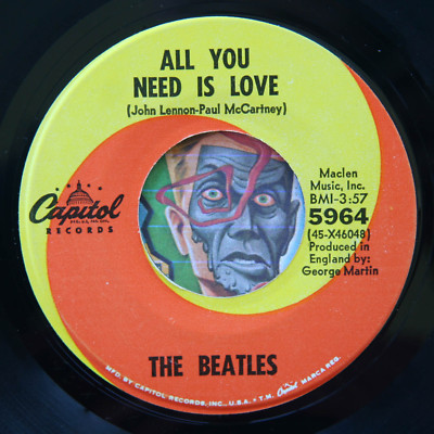 HEAR Beatles 45 All You Need Is Love/Baby You're A Rich Man NM
