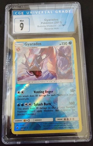 Reverse Holo Foil Gyarados 33/147 Burning Shadows Set Pokemon Cards CGC 9 MINT