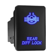 Rear Diff Lock Blue Backlit Switch Short Push Button 1.28x 0.87 Fit Toyota