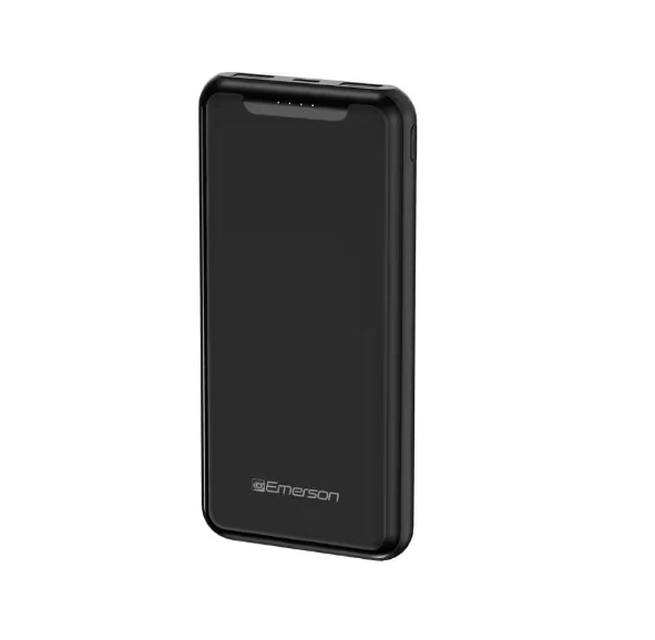 10,000mAh Power Bank with USB-C and Dual USB-A Ports in Black