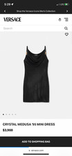 Versace Women's US S/IT 40Crystal Medusa Chain Sleeveless Mini Dress Black