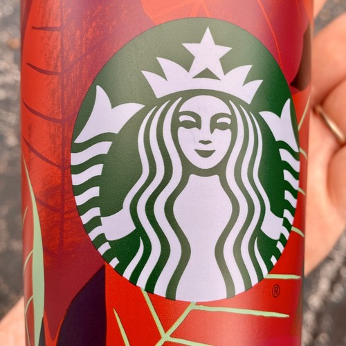 Starbucks Poinsettia Tumbler Red green Christmas Holiday Winter 2020 Steel - Picture 4 of 4